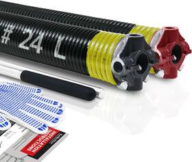 Km-207-200-24 Kaimindogz Pair Of 2 Inch Garage Door Torsion Springs Set With Non-slip 0.207x2 X24 Black