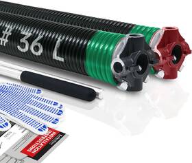 Km-243-200-36 Kaimindogz Pair Of 2 Inch Garage Door Torsion Springs Set With Non-slip 0.243x2 X36 Black