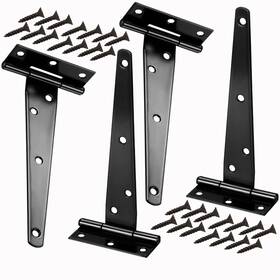Ar001 Kovnise 4 Pack10 Inch T-strap Shed Door Hinges Gate Strap Black Tee Hinge Wrou