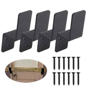 Kswlor 742112110559 2x4 Door Barricade Brackets Heavy Duty Steel Drop Open Bar Security Lock Br