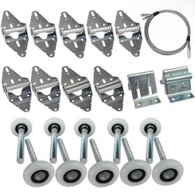 Kuahome 767571892266 Premium Garage Door Roller/hinge/top Bracket/wire Cable Kit For 7ft Height Doors