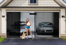 Lap55j1219ckml02 Laapee Sliding Garage Door Screen 2 Car With Track Closure 16x7ft Net