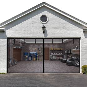 Liamst 033985917346 Garage Door Screen For 10x7ft 1 Car Doors- Reinforced Fiberglass
