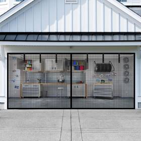 Liamst 783798650427 Garage Door Screen For 2 Car Garage-16x7ft Magnetic Upgrad