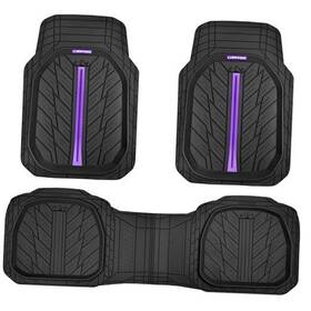 Jd618s2-pl0-3p Lj Tire Tread Deepdish Rubber Floor Mats For Car Heavy Duty Purple Black