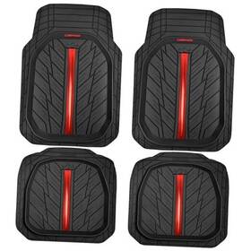 Jd618s2-rd0js-4p Lj Metal Red Deepdish Rubber Floor Mats For Car Heavy Duty All Weather