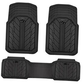 Jd618x-bk1-3p Lj Small Deepdish Rubber Floor Mats For Car Heavy Duty All Black 3pcs