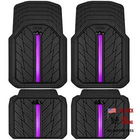 Jd618x4-pl0-4p Lj Metal Medium Rubber Floor Mats For Car Heavy Duty Black Purple 4pcs