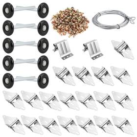 If-lounsweer-1926 Lounsweer 117 Pcs Garage Door Rollers Hinges Set Bracket Screw Wire Rope Replacement Pa