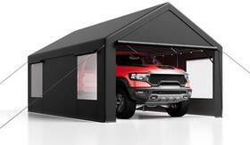 Lkc1220gn Luckyberry 12ftx 20ft Portable Garage With Removable Door For Car Truck Boat Canopy Wi