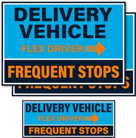 Lumi Re Tech Orange/black1 3 Pack Heavy Duty Flex Driver Car Door Magnets Signs For