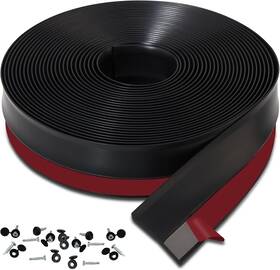 Lunghaa 313041395302 Universal Garage Door Seal Strip 32.8 Ft Black Self-adhesive With 40 Screws