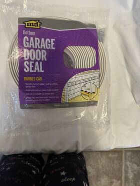 38342 M-d Building Products Md Rubber Bottom Garage Door Seal 16 Long For Double-car White