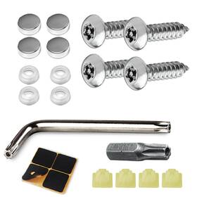 Mjqp2013 Middrivr 4 Set Black Anti Theft License Plate Screws Kits Rustproof Stainless Steel C