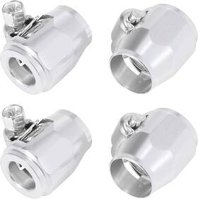 Mmhxf-04-4-sl Mishimoto Aluminum -4an Hex Hose Finisher Clamp Set Silver