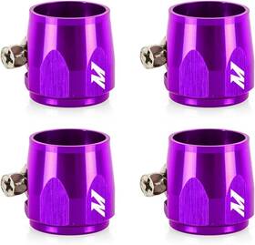 Aluminum-10an Mishimoto Mmhxf-10-4-pr Hex Hose Finisher Clamp Set Purple