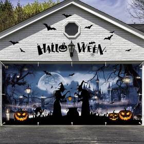 Xa006-garage Muderek 7 X 16ft Halloween Garage Door Cover Large Decorations