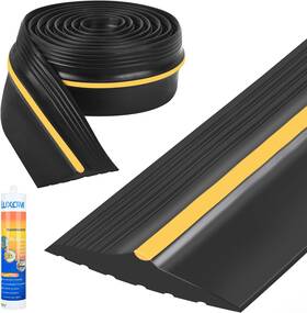 Myfamirea 313101328394 10ft Garage Door Bottom Threshold Seal Strip With 300ml Black Adhesive/sealant