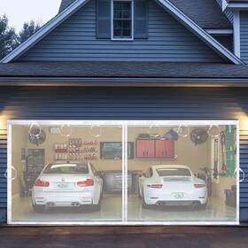Jyd-mgsd-01 N / B Magnetic Garage Door Screen For 2 Car 16x7 Ft Retractable 2024 Upgrade