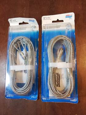 N280-313 National Hardware V7617 2x Extension Spring Garage Cables 12 1/8 Inch 2pc