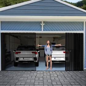 Ngp460612cjml16702 Ngnfzq Sliding Garage Door Screen With Track Closure 16x7ft Retractable