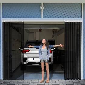 Ngp460816ckml8704 Ngnfzq Sliding Garage Door Screen With Track Closure 8x7ft Retractable P