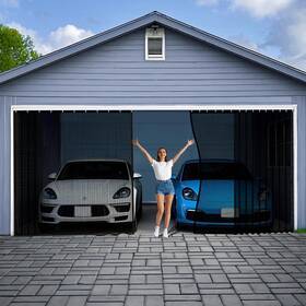 Ngp461211wg1607 Ngnfzq Sliding Garage Door Screen 2 Car With Track Closure 16x7ft Retrac
