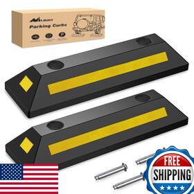 B0d2nvbp55 Nilight Heavy Duty Rubber Parking Curb Wheel Stopper For Garage Driveway 2-pack