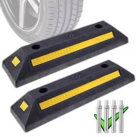 Nvnoo 313056358378 Heavy Duty Parking Blocks Target With Yellow Refective Stripes Wheel St