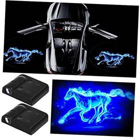 Cmd002 Okstore 2pcs 3d Car Door Step Led Welcome Logo Shadow Ghost Light Projector Blue Horse