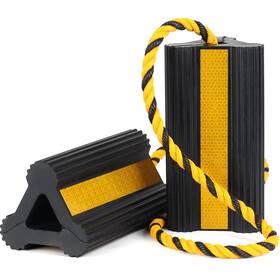 B0ch83hzl1 Ouleme Heavy Duty Rubber Wheel Chock 1 Pair Non-slip Tire Block Rope Rv Camper T