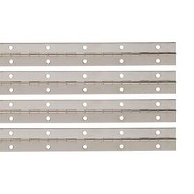 Outwater 840088763301 Plastics 1-1/4in X .030 72in Steel Nickel Plated Piano Hinge With P Inch