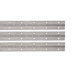 Outwater 840088763356 Plastics 1-1/2in X .40 72in Stainless Steel Plated Piano Hinge With P
