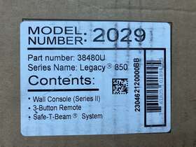 38480u Overhead Door Garage Legacy 850 Model 2029 Part Box New
