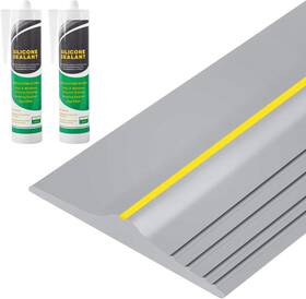 Papillon 313096641638 20ft Universal Garage Door Bottom Threshold Seal Strip With 20oz Glue Gel Weath
