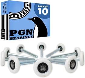 Pgn Bearings 445021475476 Garage Door Rollers Replacement 10 Pack Nylon Wheels 6200-2rs Sealed Bea