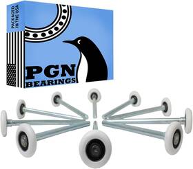 Pgn Bearings 696574107018 2 Inch Nylon Garage Door Rollers 10 Pack - Quite And Smooth Wheels