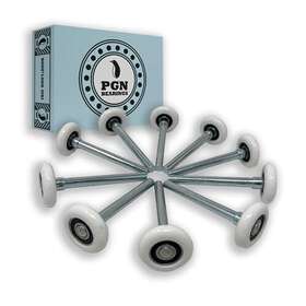 Pgn Bearings 810135401166 2 Inch Nylon Garage Door Rollers 10 Pack - Quite And Smooth Wheel