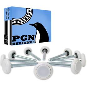 Pgn Bearings 810135401173 2 Inch Nylon White Garage Door Rollers 10 Pack - Quiet And Smooth