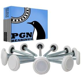 Pgn Bearings 810135403016 2 Inch Nylon White Garage Door Rollers 12 Pack - Quiet And Smooth