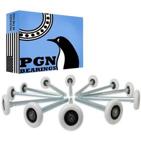 Pgn Bearings 810135403023 2 Inch Nylon White Garage Door Rollers 12 Pack - Quiet And Smooth