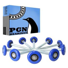 Pgn Bearings 810135403696 2 Inch Nylon Blue Garage Door Rollers 10 Pack - Quiet And Smooth
