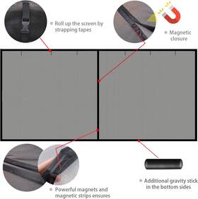 Pick For Life 445022136178 Garage Screen Doors 1 Car 8x7ft Magnetic Closure Heavy Duty Weigh