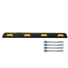 Plasticades 792389021577 Safety Traffic Control Parking Stop 6ft With Yellow Stripes Concrete