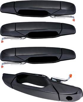 Jadh-p0010-00030 Pldde Set Of 4 Black Exterior Door Handles Compatible With 07-13 Avalanche 07-14 Sil