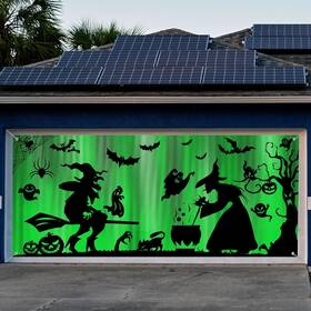 Preboun 313027843827 7x16 Ft Halloween Garage Door Banner With Ghosts And Bats
