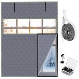 Precizex 738508565577 Thermal Window Cover For Winter 26 Inch X 38 Visible Gray-m