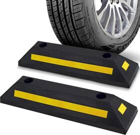 Dt318 Pyle 2 Pack Rubber Parking Guide Blocks Heavy Duty Wheel Stop Stoppers For Car Garage