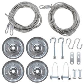 Realplus 617256200346 Garage Door Cable And Pulley Kit Including 2 Pairs Of Galvanized Aircraft Ca