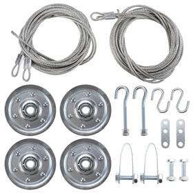 Realplus 617256200445 Garage Door Cable And Pulley Kit Including 2 Pairs Of Galvanized Aircraft Ca